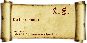 Kello Emma névjegykártya